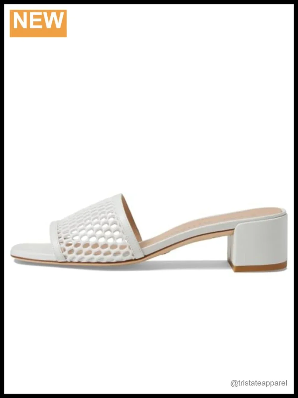 Stuart Weitzman Cayman Block Slide Sandals, Woven Linen Leather, Slip On, Casual